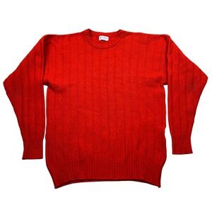 Bullock & Jones San Francisco Mens Red‎ Ribbed Knit Crewneck Sweater XL Preppy